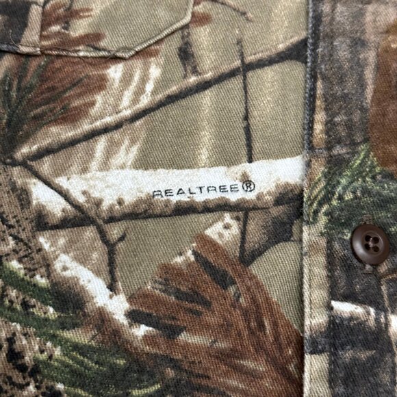 Vintage Cabelas RealTree Outdoor AP Camo Men's Button-Up Shirt Size Medium Tall - Picture 4 of 7